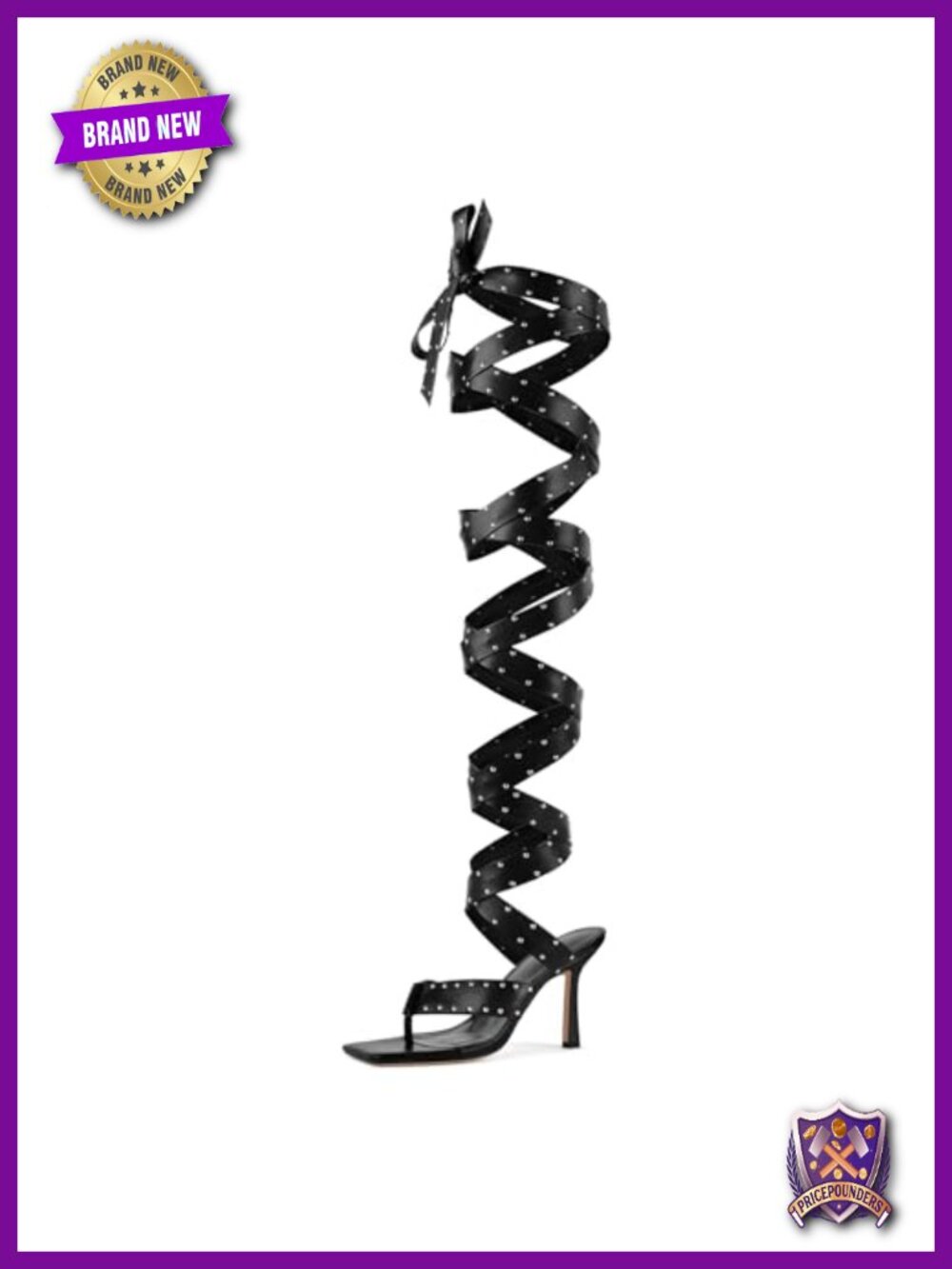 Thigh High Wrap Heels Gladiator Lace-Up Studded Stiletto Thong Sandals